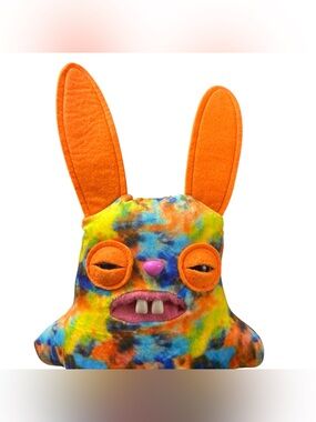 Fuggler Rainbow Tie Dye Bunny Rabbit Plush Orange Ears ZURU Spin Master Toy 2024